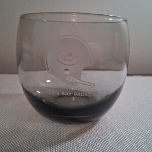 Vtg 70s NFL Green Bay Packers Roly Poly Glass
